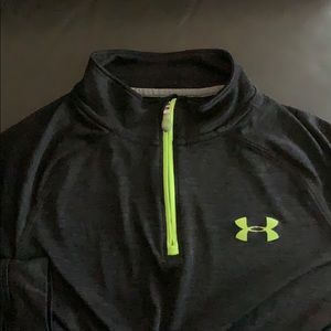 Mock neck zip up long sleeve sport shirt